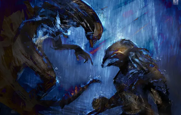 Фон, Чужой, Хищник, битва, alien, predator