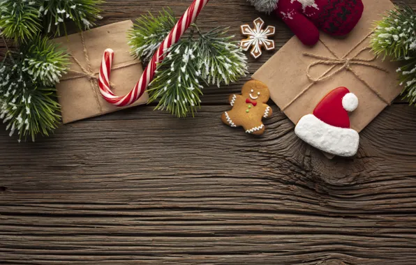 Украшения, печенье, Рождество, подарки, Новый год, new year, Christmas, wood
