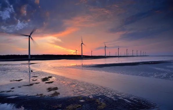 НЕПРАВДА: Ветряки в воде на Олд Харри Рокс в Англии
