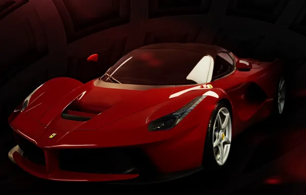 Красный, Машина, Феррари, Ferrari, Car, Суперкар, LaFerrari, ЛаФеррари