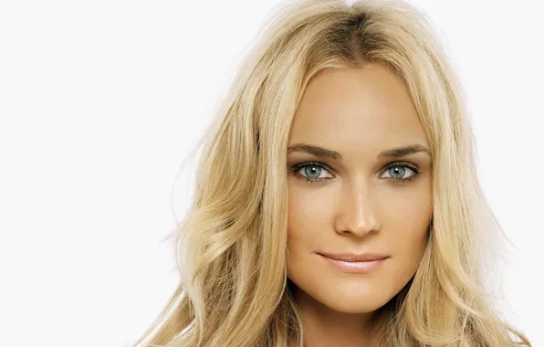 Взгляд, девушка, лицо, улыбка, портрет, актриса, блондинка, Diane Kruger