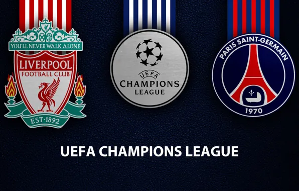 Wallpaper, sport, logo, football, Liverpool, PSG, UEFA Champions League, Paris Saint-Germain