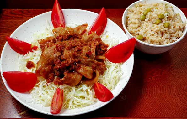 Мясо, рис, блюда