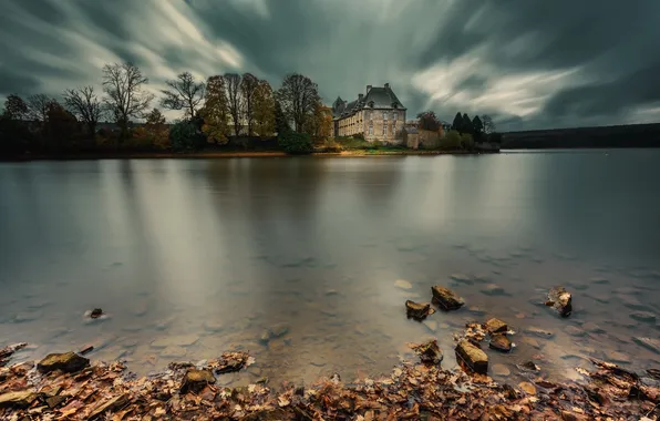 Природа, озеро, дома