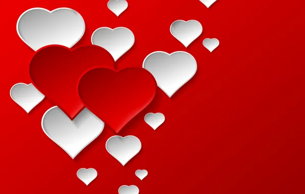 Картинка любовь, фон, сердечки, красные, design, romantic, hearts, valentines