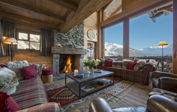 Картинка Switzerland, living room, interior, Nyumba, Verbier