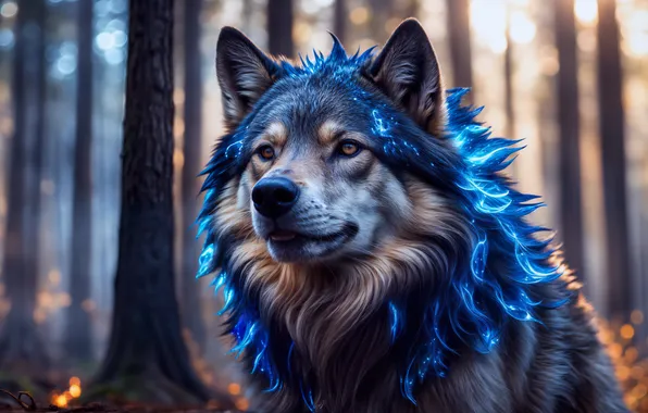 Dog, Wolf, Animals, Mystical, AI art