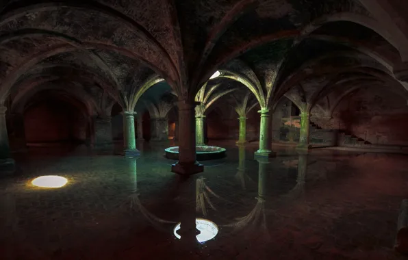 Underwater, ancient, crypt, moody