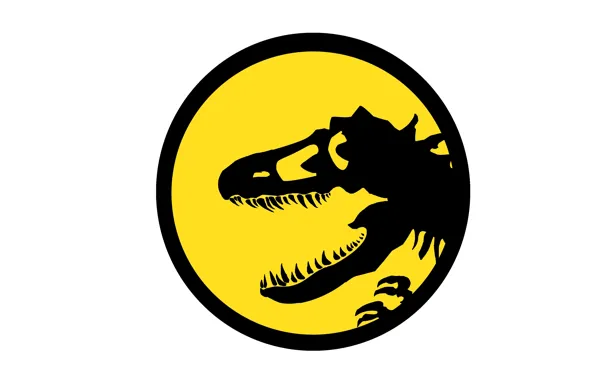 Картинка logo, black, yellow, danger, dinosaur