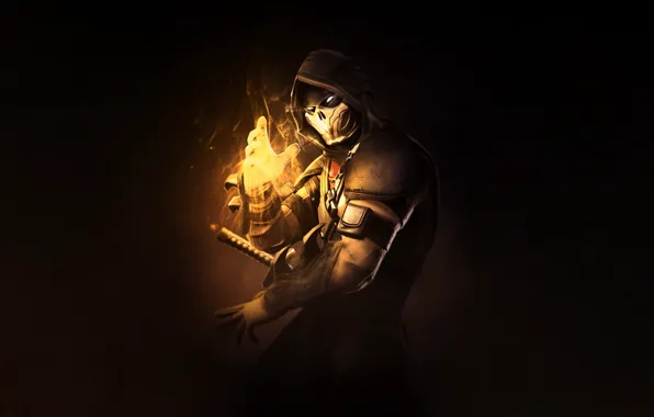 Fantasy, Art, Flame, Mortal Kombat, Scorpion, Character, Game Art, MK