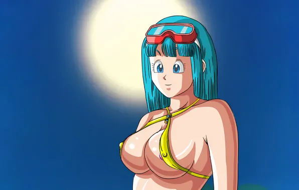 Girl, sexy, cleavage, erect nipples, long hair, boobs, anime, blue eyes