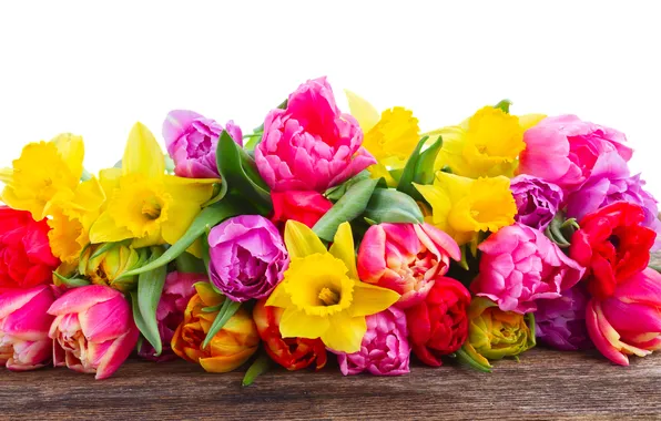 Colorful, тюльпаны, flowers, tulips, bouquet