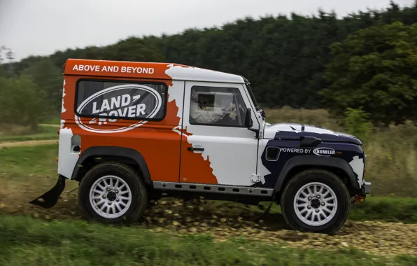 Картинка Land Rover, вид сбоку, Defender, 2013, 2014, Challenge, Bowler