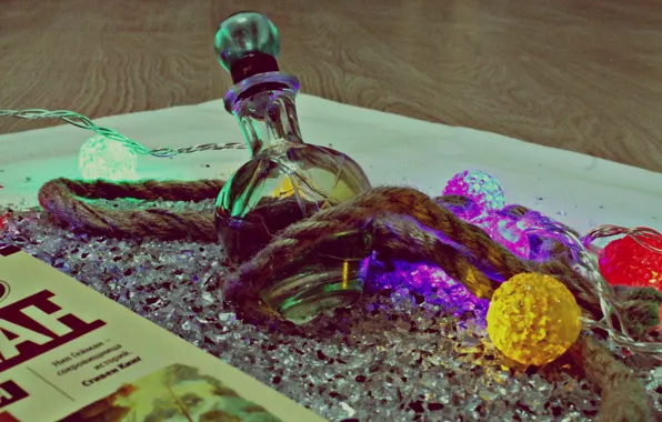 Стекло, осколки, духи, канат, книга, glass, гирлянда, book