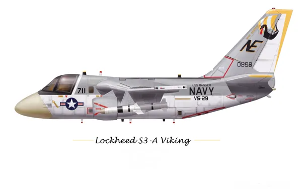 Самолёт, Lockheed, палубный, противолодочный, Viking, S-3, US Navy