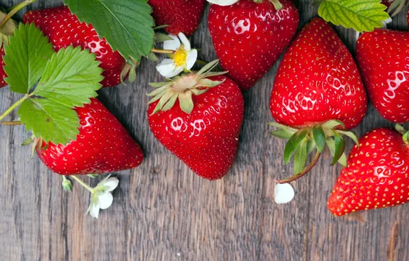 Картинка ягоды, клубника, wood, strawberry, fresh berries
