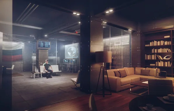 Флаг, помещение, Underground VIP safe house concept