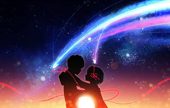 Романтика, аниме, арт, двое, камета, Kimi no Na wa, Твоё имя, Kimi No Na Wa