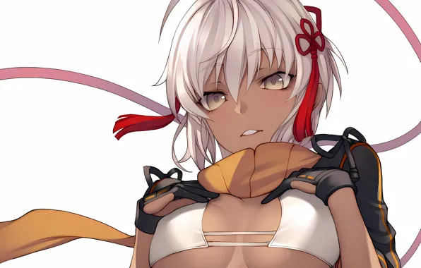 Girl, sexy, cleavage, boobs, anime, beautiful, short hair, pretty
