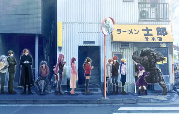 Улица, аниме, арт, персонажи, fate/stay night, fate/zero