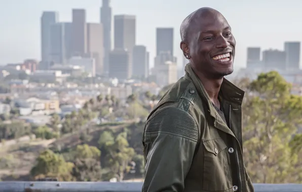 Пейзаж, город, улыбка, фильм, портрет, кадр, куртка, Tyrese Gibson