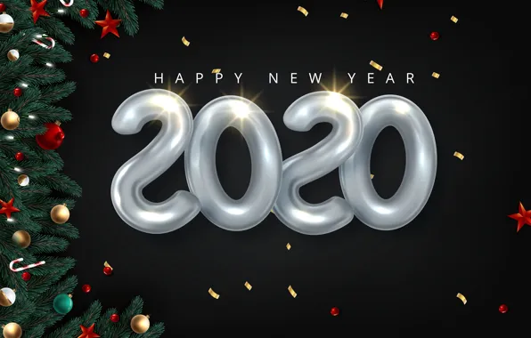 Картинка украшения, шары, елка, Рождество, Новый год, New Year, 2020