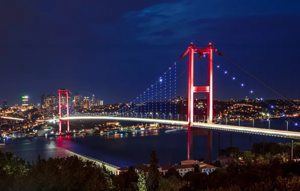 Night, istanbul, bosphorus, bosphorus bridge, 15 Temmuz Şehitler Köprüsü