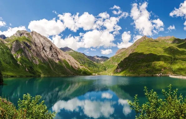 Горы, озеро, Альпы, Италия, Lake Morasco