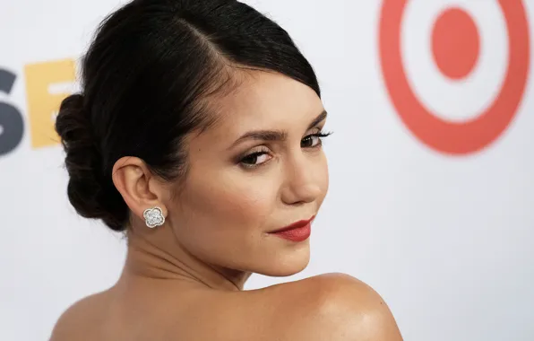 Взгляд, девушка, лицо, серьги, Nina Dobrev, Нина Добрев