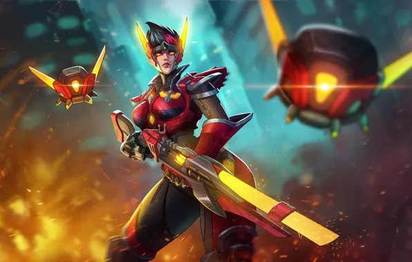 Fantasy, Gun, Art, Illustration, Vivian, Game Art, Paladins, Droids