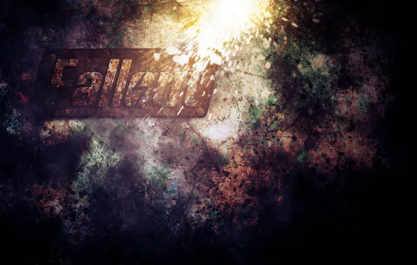 Metal, logo, fallout, background, iron, dirty, corrosion