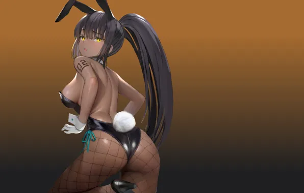 Ass, boobs, rabbit, anime, brown, butt, breasts, bunny