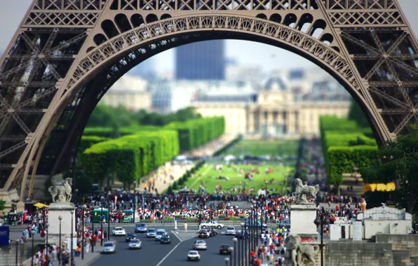 Люди, улица, эйфелева башня, париж, франция, европа, пешеходы