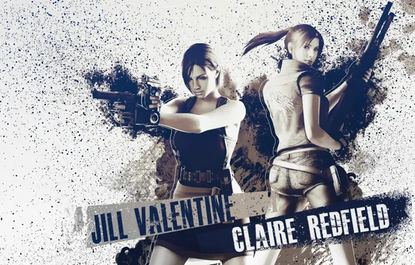 Картинка оружие, gun, Resident Evil, Biohazard, Jill Valentine, Claire Redfield