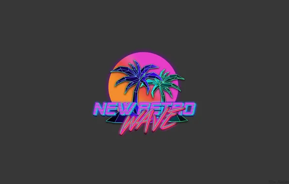 Музыка, Неон, Пальмы, Фон, Synthpop, Synth, Retrowave, Synthwave