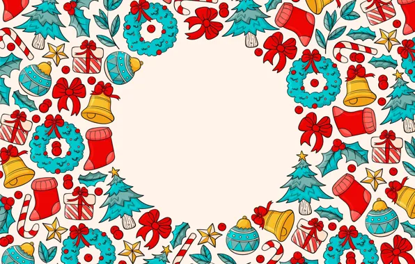 Картинка украшения, фон, vector, colorful, Рождество, Новый год, christmas, new year