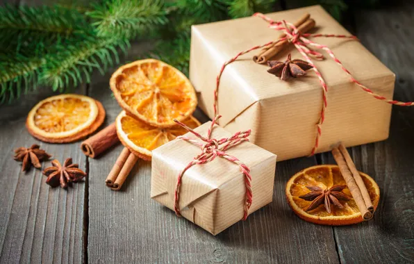 Украшения, елка, апельсин, Новый Год, Рождество, подарки, корица, happy