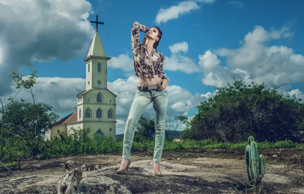 Картинка джинсы, церковь, Taynara S Gargantini﻿
