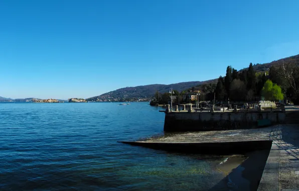 Картинка озеро, Италия, набережная, Baveno