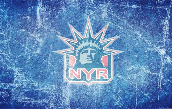 Картинка лед, логотип, эмблема, статуя свободы, NHL, НХЛ, Национальная Хоккейная Лига, хоккейный клуб