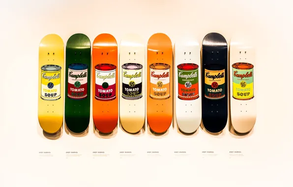 Shop, Soup, Tate Modern, Skate Board, 8 Tins