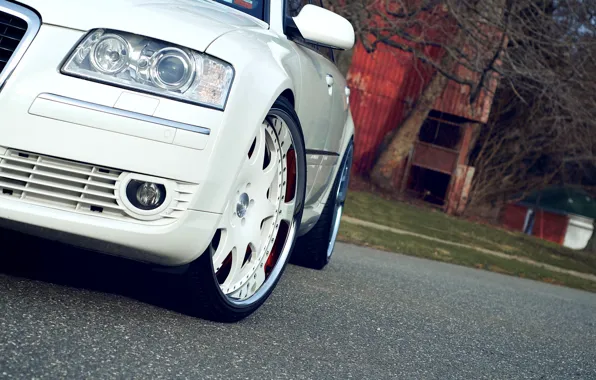 Audi, Белый, Фары, Автомобиль, Перед, Tuning