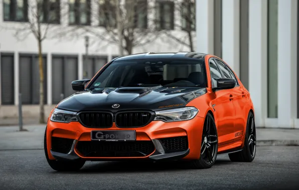Картинка BMW, G-Power, BMW M5, 2020, M5, F90, G5M Hurricane RS, чёрно-оранжевый