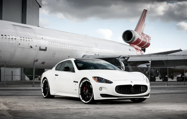 Maserati, white, vossen, Granturismo