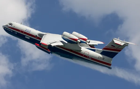 Картинка российский, гидросамолёт, самолёт-амфибия, Бе-200ЧС