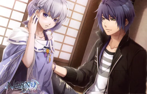 Комната, двое, накидка, заколка, visual novel, norn9, heishi otomaru, nanami shiranui