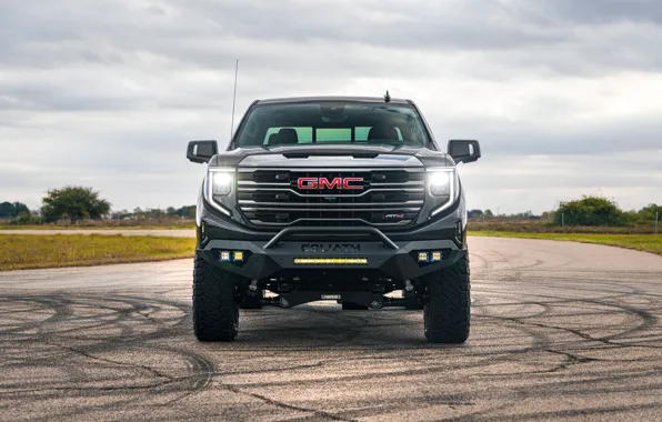 Картинка вид спереди, GMC, Hennessey, Sierra, Off-Road, 2023, Goliath 650, GMC Sierra AT4