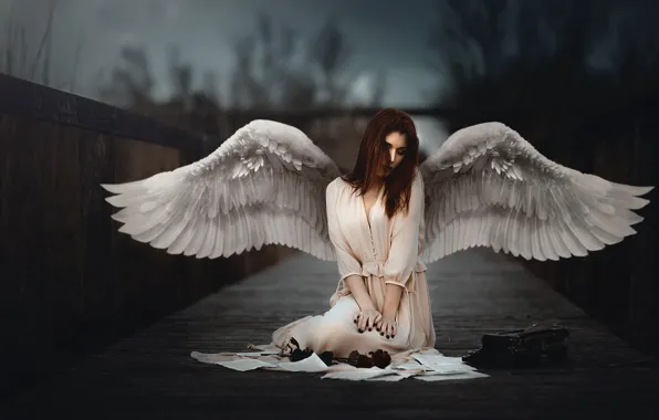 Девушка, крылья, ангел