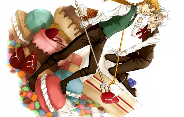 Аниме, арт, сладости, парни, персонажи, D.Gray-man
