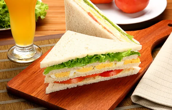 Картинка яйцо, хлеб, бутерброд, помидор, слои, салат